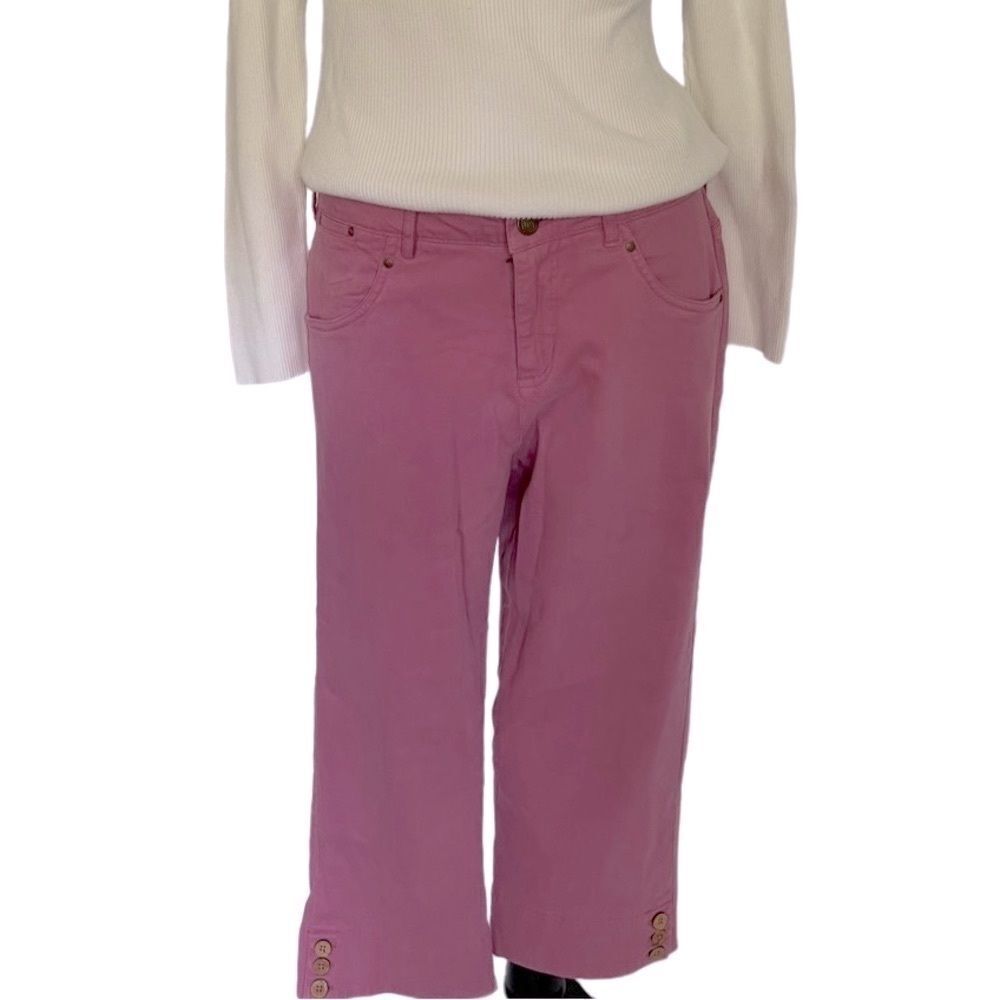 Mistral dusty pink stretch capri pants 95% cotton size 8 in US